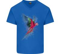 Un Colorato Pappagallo Uomo Scollo A V Cotone T-Shirt
