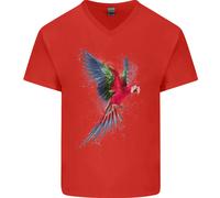 Un Colorato Pappagallo Uomo Scollo A V Cotone T-Shirt