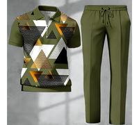 Un completo due pezzi per la stagione /estate 2026, progettato sia per che per donne, composto da un top a maniche corte e pantaloni, per , disponibile in una varietà di colori e taglie.