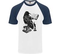 Un Corvo Che Legge Un Libro Letteratura Uomo T-Shirt Baseball A Maniche Corte