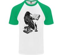 Un Corvo Che Legge Un Libro Letteratura Uomo T-Shirt Baseball A Maniche Corte
