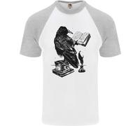 Un Corvo Che Legge Un Libro Letteratura Uomo T-Shirt Baseball A Maniche Corte