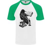 Un Corvo Che Legge Un Libro Letteratura Uomo T-Shirt Baseball A Maniche Corte