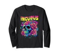 Un Corvo Sinistra Teschio Mattina E Fiore Incubus Vista Halloween Maglia a Manica