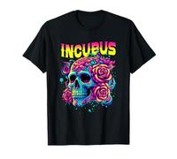 Un Corvo Sinistra Teschio Mattina E Fiore Incubus Vista Halloween Maglietta
