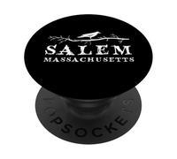 Un corvo sul ramo di un albero Vintage Salem Massachusetts Souvenir PopSockets PopGrip Adesivo