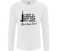 Un Cricket Pipistrello per My Wife Migliore Swap Ever Uomo Manica Lunga Maglia