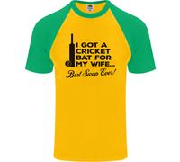 Un Cricket Pipistrello per My Wife Migliore Swap Ever Uomo S/S Baseball T-Shirt