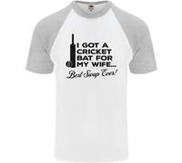 Un Cricket Pipistrello per My Wife Migliore Swap Ever Uomo S/S Baseball T-Shirt