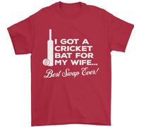 Un Cricket Pipistrello per My Wife Migliore Swap Ever Uomo T-Shirt 100% Cotone