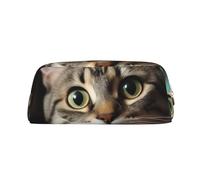 Un curioso gatto Borsa per il trucco per donne e uomini Borsa da viaggio per articoli da toilette Borsa estetica Pochette Grande astuccio per matite