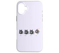 Un Deux Trois Cat Funny French Pun Gatti Neri Custodia per iPhone 16 Plus
