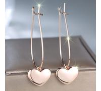Un di orecchini lisci a forma di cuore per donna, che incarnano classica, il lusso, l'eleganza, la semplicità e la , rendendoli un regalo commemorativo per la moglie