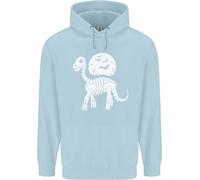 Un Dinosauro Scheletro con Una Luna Piena Halloween Bambini Felpa con Cappuccio