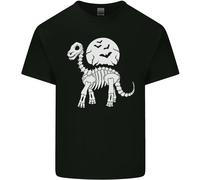 Un Dinosauro Scheletro con Una Luna Piena Halloween T-Shirt Ragazzi Ragazze