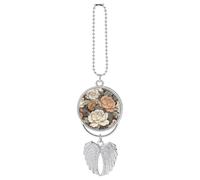 Un dipinto dipinto a mano auto pendente, specchio retrovisore appeso ornamento, decorazione auto per specchietto retrovisore, portachiavi in stile argento