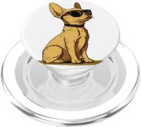 Un disegno di un simpatico cane chihuahua con occhiali da sole PopSockets PopGrip per MagSafe
