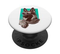 Un disegno di un simpatico pastore tedesco con occhiali da sole PopSockets PopGrip Adesivo