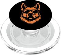 Un disegno di un simpatico pastore tedesco con occhiali da sole PopSockets PopGrip per MagSafe