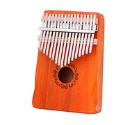 Un dito portatile pianoforte in acciaio inossidabi Pianoforte a pollice a 17 tasti con istruzioni for lo studio e martello for accordatura, pianoforte a dita Mbira in legno massello di mogano for bamb