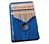 Un dito portatile pianoforte in acciaio inossidabi Pianoforte a pollice a 17 tasti con istruzioni for lo studio e martello for accordatura, pianoforte a dita Mbira in legno massello di mogano for bamb