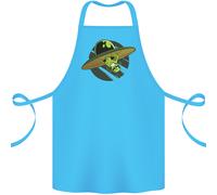 Un Divertente Alieno Attaccato IN Un UFO Volante Piattino Cotone Grembiule 100%