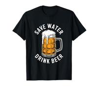 Un divertente design che dice Save Water Drink Beer Maglietta