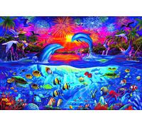 Un Dolphin's Paradiso Oceano Puzzle per Adulti E Bambini 1000 Pezzi Puzzle