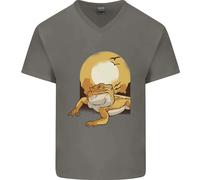 Un Drago Barbuto Sotto Il Sole Del Deserto Uomo V-Neck In Cotone T-Shirt