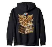 Un drago fantasy-dorato vivace e creativo sui libri di storie Felpa con Cappuccio