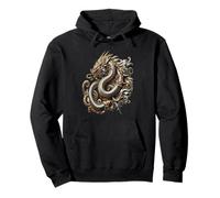 Un drago serpente fantasia argento e oro vivace e creativo Felpa con Cappuccio