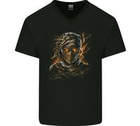 Un Egiziano Demone Mummia Evil Occhi Uomo Scollo A V Cotone T-Shirt