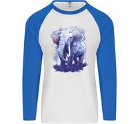 Un Elefante Acquarello Uomo L/S Baseball T-Shirt