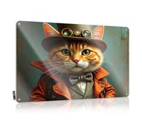 Un elegante gatto con cappello a cilindro e cappotto, bella roba per camera da letto, divertente decorazione da parete da appendere (30 x 40 cm)