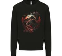 Un Evil Night Wolf E Moon Uomo Felpa Jumper