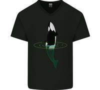 Un Fantascienza Orca Balena Uomo Scollo A V Cotone T-Shirt
