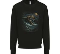 Un Felino Selvaggio Sotto La Luce Della Luna Uomo Felpa Maglione