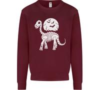 Un Felpa Jumper Per Bambini Con Scheletro Di Dinosauro E Luna Piena Halloween