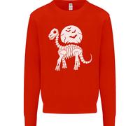 Un Felpa Jumper Per Bambini Con Scheletro Di Dinosauro E Luna Piena Halloween