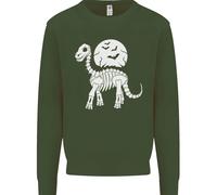 Un Felpa Jumper Per Bambini Con Scheletro Di Dinosauro E Luna Piena Halloween