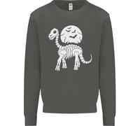 Un Felpa Jumper Per Bambini Con Scheletro Di Dinosauro E Luna Piena Halloween