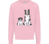 Un Felpa Jumper Uomo Border Collie E Cucciolo