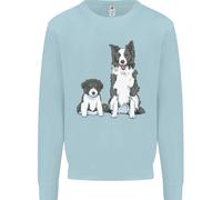 Un Felpa Jumper Uomo Border Collie E Cucciolo