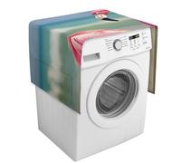 Un fenicottero rosa sulla spiaggia copertura della lavatrice con tasche portaoggetti lavatrice asciugatrice top copertura antipolvere 137,9 x 52,1 cm frigorifero cucina cuscinetti protettivi
