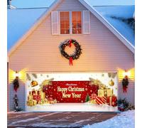Un festivo per il tuo garage con uno striscione natalizio indispensabile per questo Natale! (C, 400 x 180 cm)