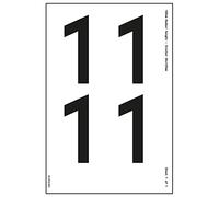 Un foglio numerico - 1 - 108 mm altezza numero - 300 x 200 mm - vinile autoadesivo