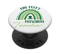 Un fortunato insegnante di scuola materna per il giorno di San Patrizio, divertente arcobaleno PopSockets PopGrip Adesivo