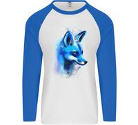 Un Fox Acquarello Uomo L/S Baseball T-Shirt