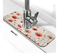 Un fresco e leggero bouquet bianco e rosso tappetino paraspruzzi rubinetto tappetino per rubinetto della cucina, rubinetto della cucina, maniglia del rubinetto gocciolatoio vassoio vassoio di