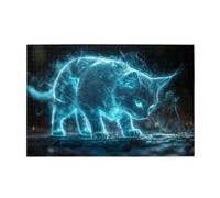 Un gatto che emette luce blu 1000 pezzi puzzle per adulti puzzle in legno per adulti regali decorazione della casa